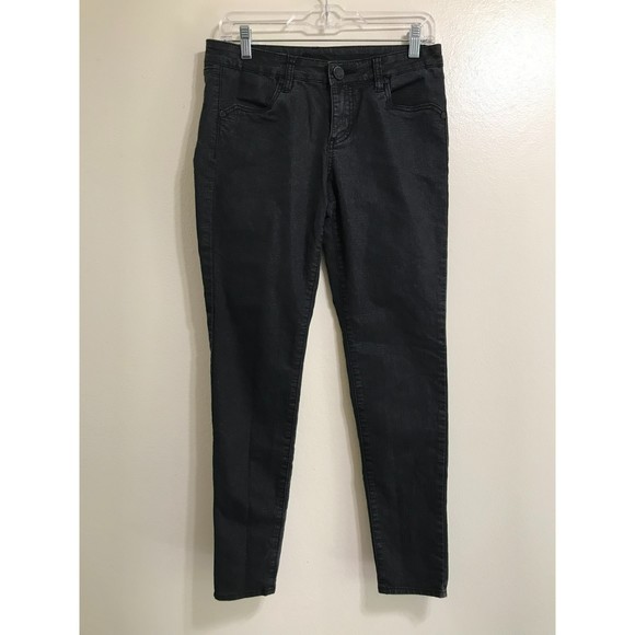 Kut From The Kloth Mia Toothpick Skinny Textured Black Jeans, Size 6 - Picture 1 of 3